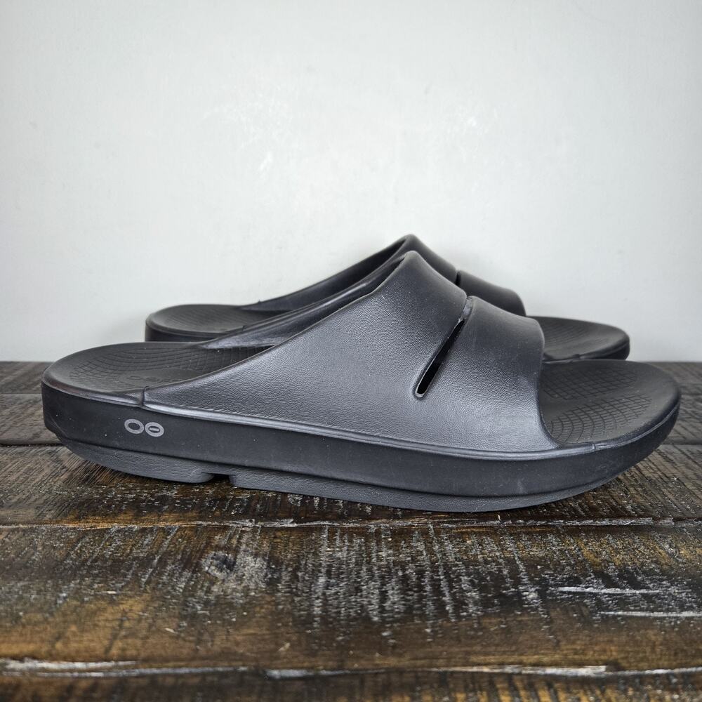 Oofos Ooahh Mens Size 11 Recovery Slip-On Comfort Flip Flops Sandals Black